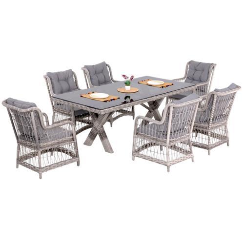 LaVida Bahçe Masa Takımı | Rattan Balkon Masa Seti | 100x180