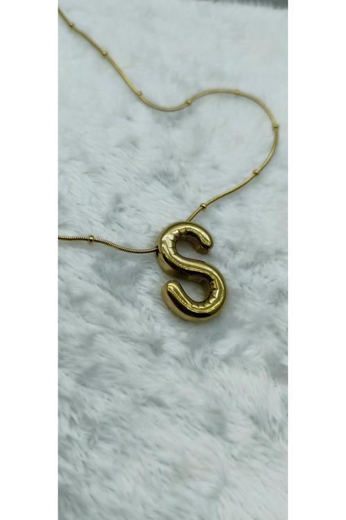 S Harfi Çelik Kolye
