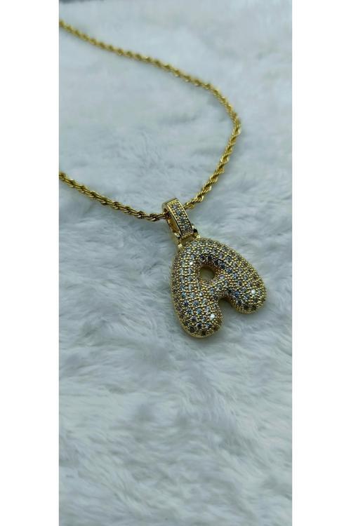 A Harfli Taşlı Kolye