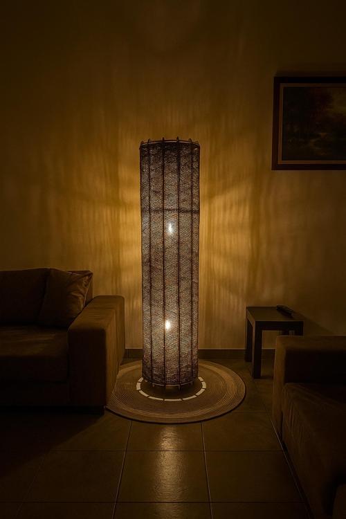 Bohem,Ahşap,Jüt,Hasır,Doğal Lambader 135*32