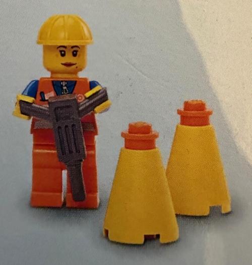 Minifigür Orange Vest with Safety Stripes trn145