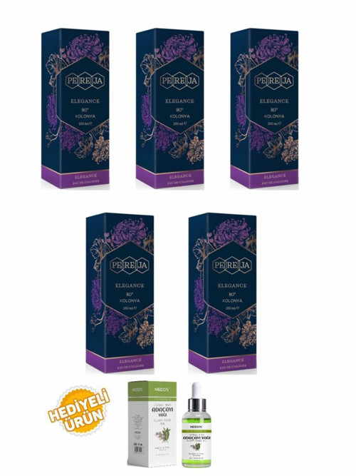 Elegance Kolonya 250 ml Cam Şişe 5 Li Set