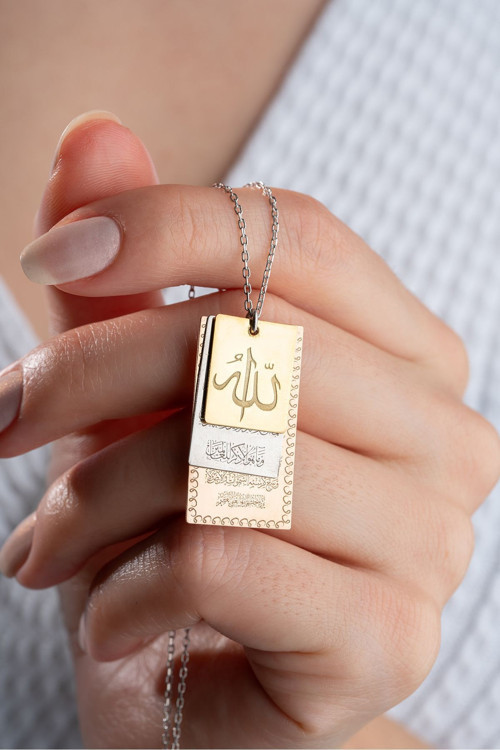 925 Ayar Gümüş Dualı Allah Lafzı Kolye