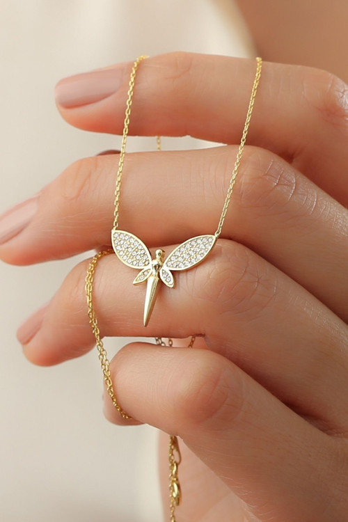 925 Ayar Gold Peri Gümüş Kolye