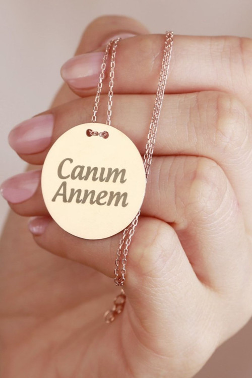 925 Ayar Gümüş Canım Annem Plaka Kolye