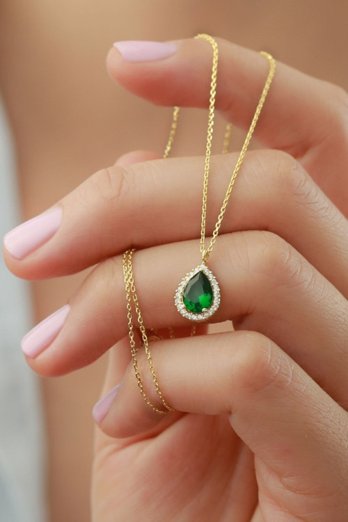 925 Ayar Gümüş Pırlanta Model Kolye