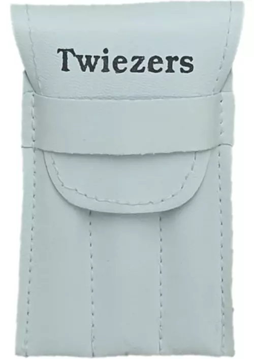 TWZSET3111 Deri Çantalı 3'lü Paslanmaz Çelik Cımbız Seti - Beyaz/Beyaz