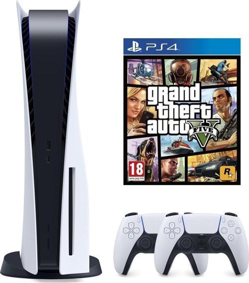 Playstation 5 825 GB + 2. PS5 DualSense + PS5 GTA 5
