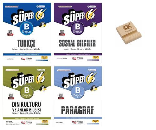 Nitelik 6. Sınıf Süper B Serisi Türkçe Sosyal Din ve Paragraf Soru Bankası 4lü Set + Telefon Standı
