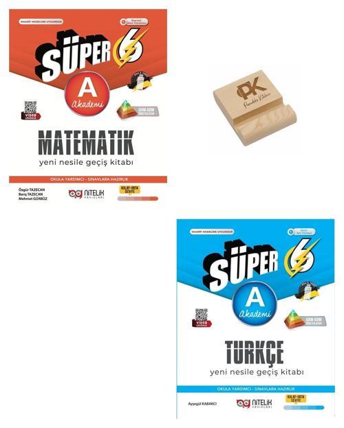 Nitelik 6. Sınıf Matematik ve Türkçe (A) Süper Yeni Nesil Geçiş Kitabı + Telefon Standı