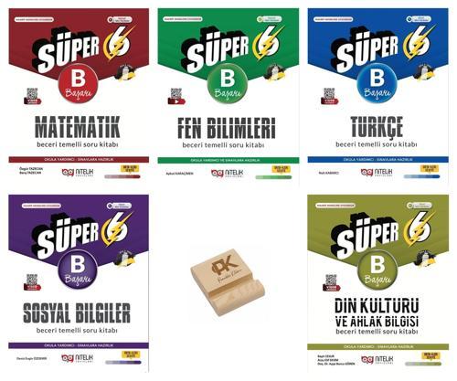 Nitelik 6. Sınıf Süper B Matematik Fen Türkçe Sosyal ve Din Soru Bankası 5li Set + Telefon Standı