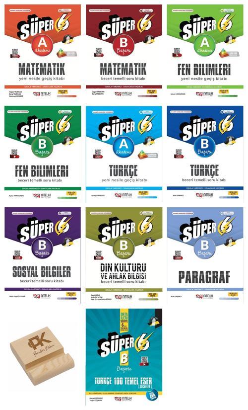 Nitelik 6. Sınıf Süper A-B Serisi Tüm Dersler 10lu Set + Telefon Standı