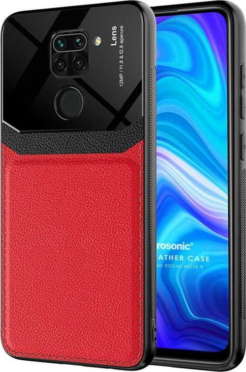Xiaomi Redmi Note 9 Kılıf Uniq Leather Kırmızı