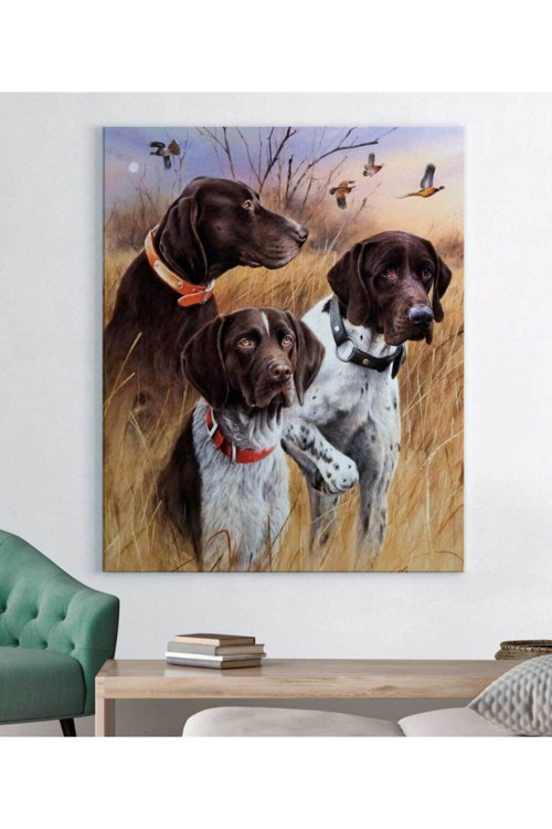 Köpek Resimli Kanvas Tablo