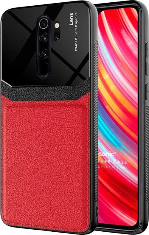 Xiaomi Redmi Note 8 Pro Kılıf Uniq Leather Kırmızı