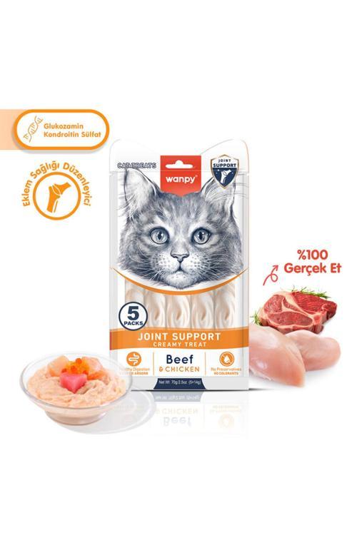 Eklem Sağlığı Düzenleyici Kedi Ödül Maması Sığır Eti & Tavuk Bone Support Kedi Ödül Kreması 5X14Gr
