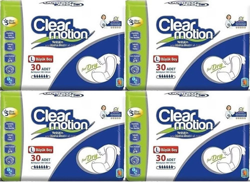 Clearmotion Yetişkin Hasta Bezi Bel Bantlı L - Büyük - Large 120 Adet (4PK*30)