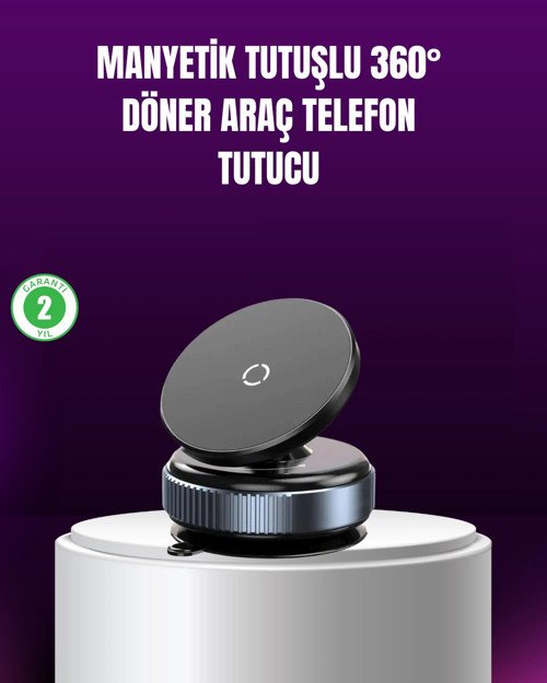Araç İçi Manyetik Telefon Tutucu 360° Döner Vakumlu Stand