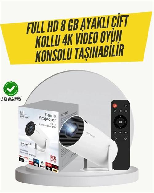 Kablosuz 4K Projeksiyon – Wi‑Fi 6 & Bluetooth 5.0 ile Oyun ve Uygulama Merkezli