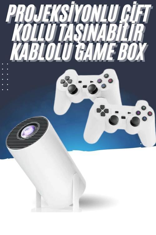 4K Wireless Çift Kollu Kumandalı Oyun Projeksiyonu Retro Video Oyunu