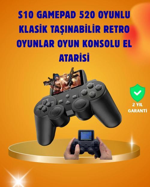 Çocuklar ve Yetişkinler İçin Uygun 500 Oyunlu Taşınabilir Mini Retro El Konsolu