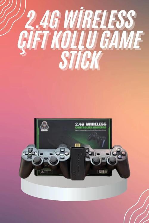 4k Game Stick Oyun Konsolu 2.4g Kablosuz Çift Kol Nostaljik Oyunlar