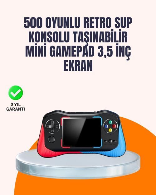 Geniş Ekranlı 500 Oyunlu Taşınabilir El Konsolu – Her Yerde Kesintisiz Oyun Keyfi