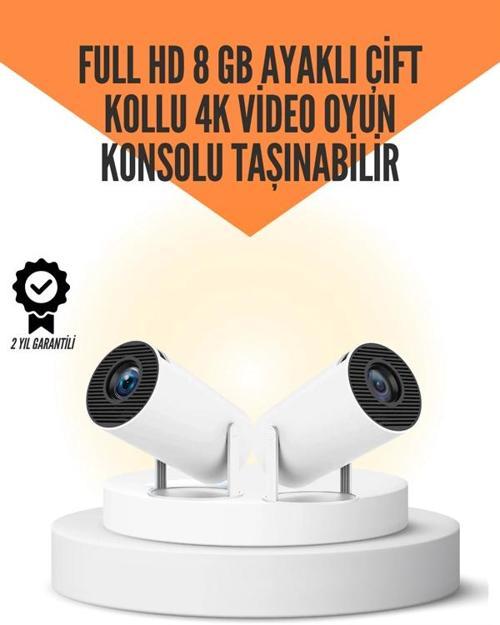 10.000 Oyun Destekli Çift Kollu 4K Projeksiyon – HDMI USB AUX Ethernet Yok