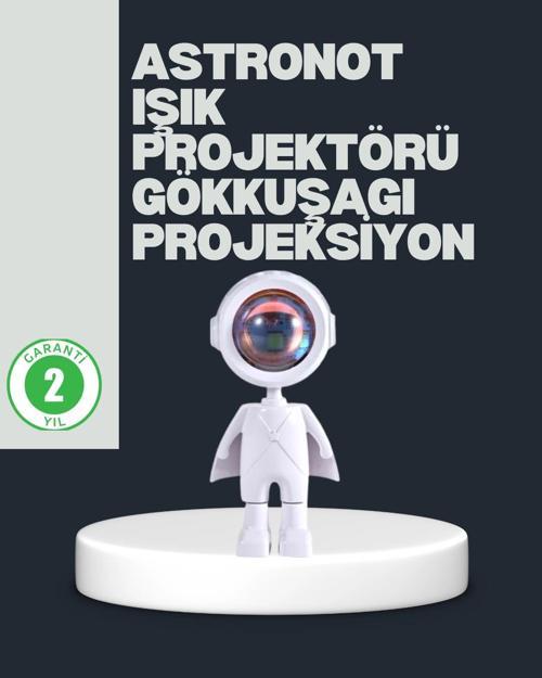 Astronot Tasarımlı Gün Batımı Efektli Şarjlı LED Lamba