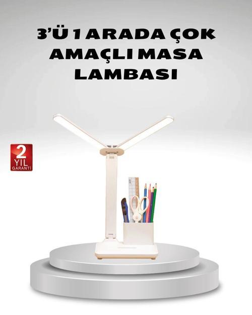 Kısılabilir LED Masa Lambası – Kalemlik ve Telefon Standlı Göz Yormayan Işık
