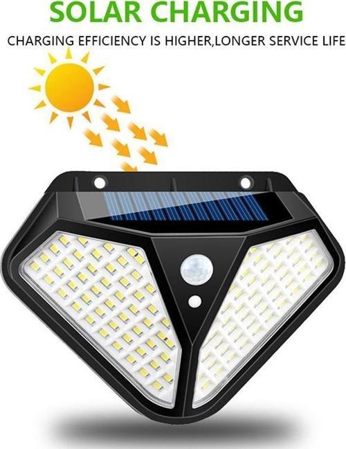 Hareket Sensörlü Güneş Enerjili Led Aydınlatma Dış Mekan Bahçe 102 Led Li