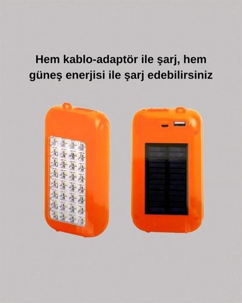 Gold Silver GS-875 Outdoor Powerbank & Işıldak – Güneş Paneli 32 LED 10000 mAh Çift Çıkış