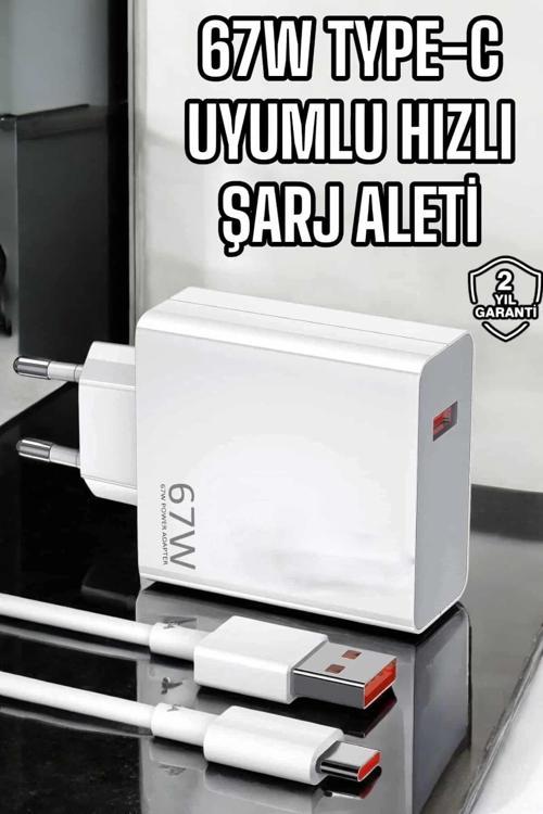 Şarj Aleti Turbo Hızlı 67W Type-C Hızlı Şarj