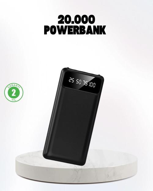 Çoklu Güvenlik Korumalı 20.000 mAh Powerbank Fener Özellikli