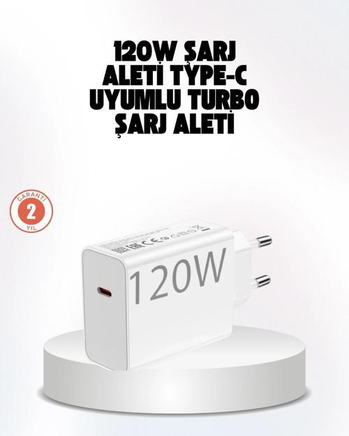 120W Güçlü Hızlı Şarj Adaptörü ve Type-C Kablo Seti – Güvenli Şarj Teknolojisi