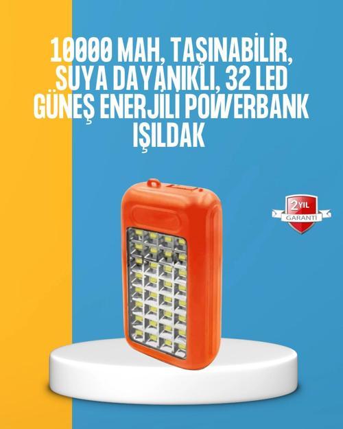 Çift USB Çıkışlı Güneş Enerjili Aydınlatmalı Powerbank