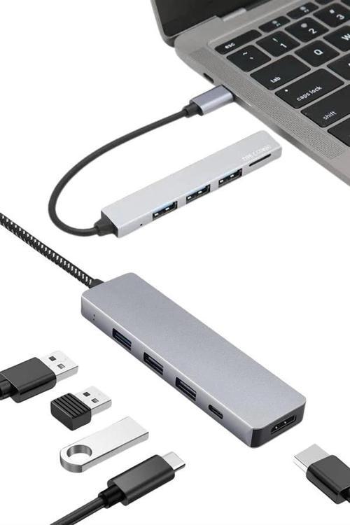 Macbook Pro/air Uyumlu USB Type-C 8 In 1 Hub Dönüştürücü Çevirici Çoklayıcı USB Hdmı Micro Sd 8 Giri