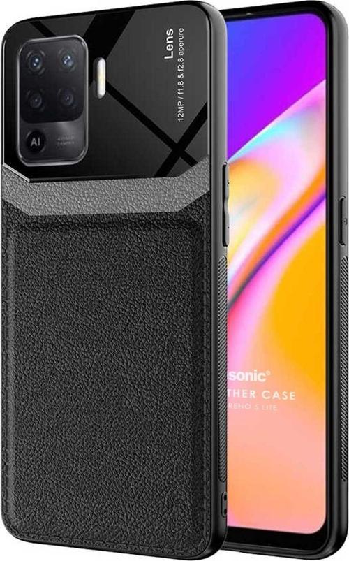Oppo Reno 5 Lite Kılıf Uniq Leather Siyah