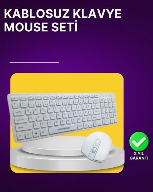 Kablosuz Klavye ve Mouse Seti - Ergonomik Tasarım Sessiz Kullanım Geniş Uyumluluk