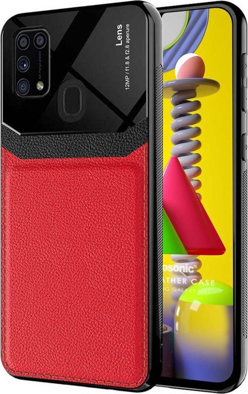 Samsung Galaxy M31 Kılıf Uniq Leather Kırmızı