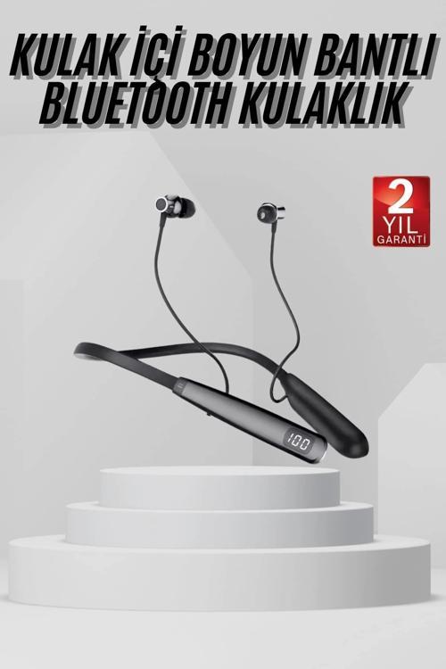 Boyun Askılı 100 Saat Kablosuz Kulaklık Göstergeli Bluetooth Kulaklık