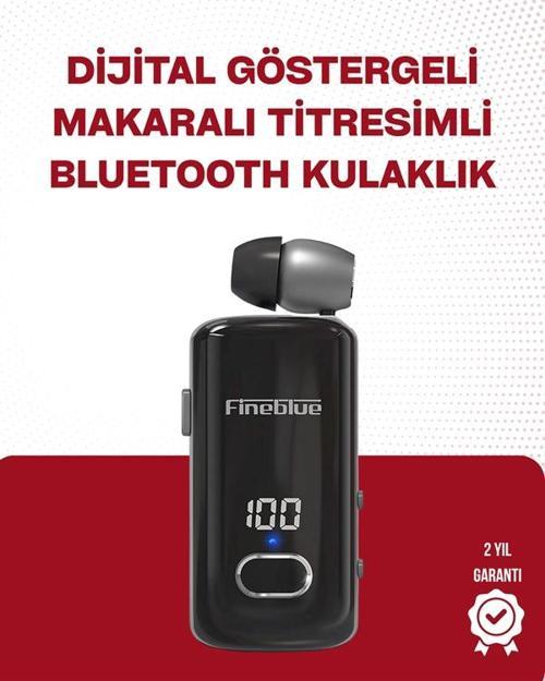 Fineblue F580 Bluetooth Kulaklık – Klipsli Dijital Göstergeli Su Geçirmez 12 Saat Pil Ömürlü