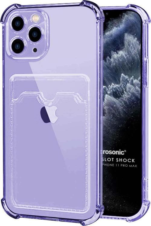 Apple iPhone 11 Pro Max Card Slot Shock Kılıf Lila