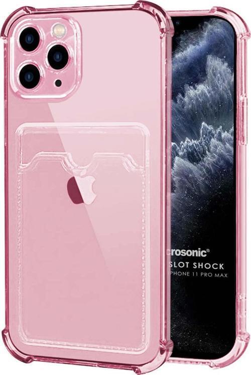 Apple iPhone 11 Pro Max Card Slot Shock Kılıf Pembe