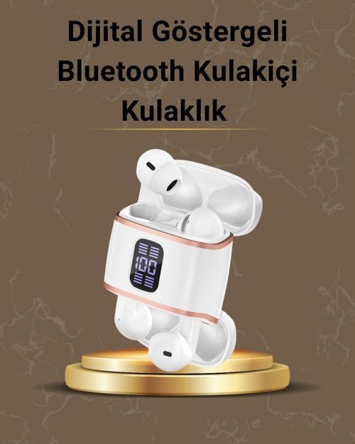 Dijital Göstergeli Bluetooth Kulakiçi Kulaklık – 4’lü Paket Gürültü Engellemeli