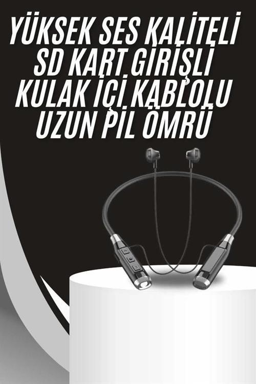 Boyun Bantlı Kulak İçi Kablolu Yüksek Ses Kaliteli Bluetooth Kulaklık
