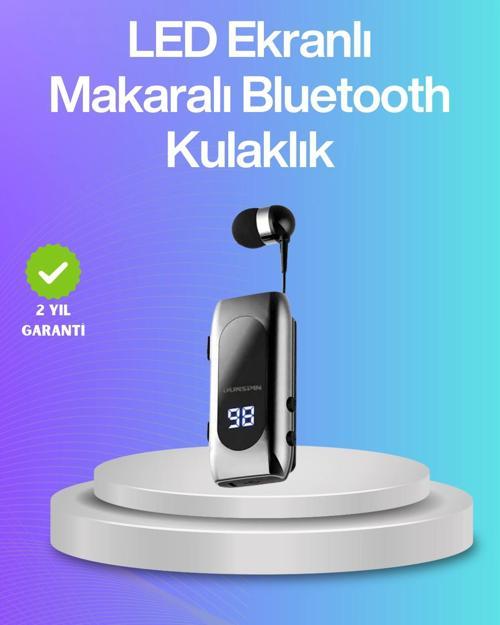 Bluetooth 5.2 Klipsli Kablosuz Kulaklık – Dijital Ekran & Titreşimli Uyarı