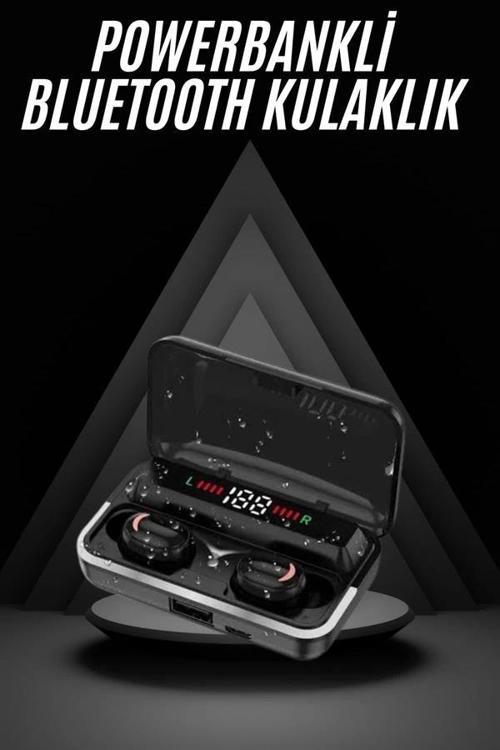 Bluetooth Kulaklık Dijital Şarj Göstergeli Powerbankli Bass Özellikli Kablosuz Kulakiçi 5.1 Mikrofon