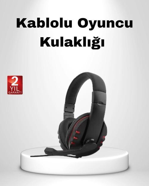Rahat ve Dayanıklı Mikrofonlu Oyun Kulaklığı – Stereo Ses Ayarlanabilir Kafa Bandı