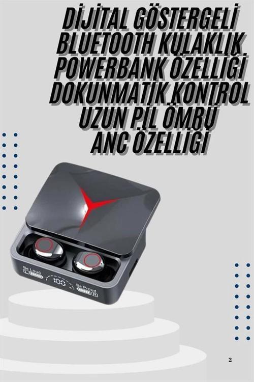 Kablosuz Bluetooth Kulaklık Powerbank Özellikli Göstergeli Hd Mikrofon